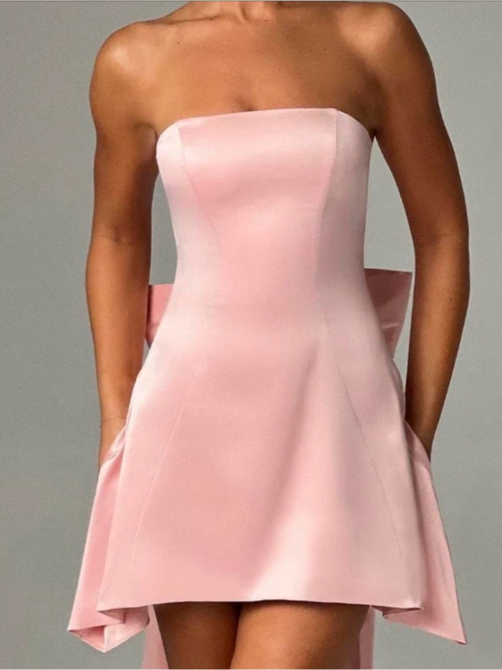 BABYBOO Silk Pink Corset mini dress with detachable bow detail